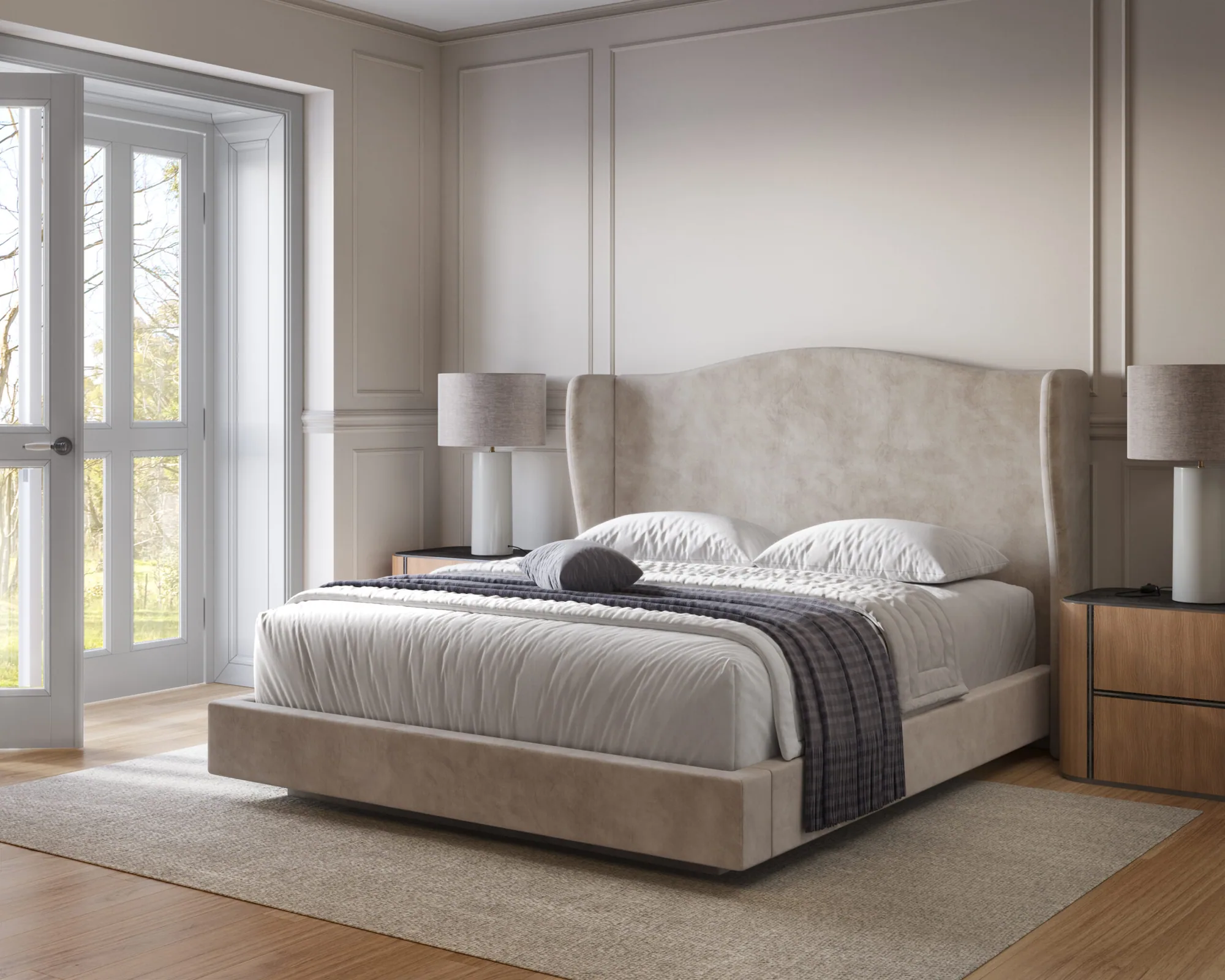 Cama Classic com acabamento aplicado em ambiente Bed and Room
